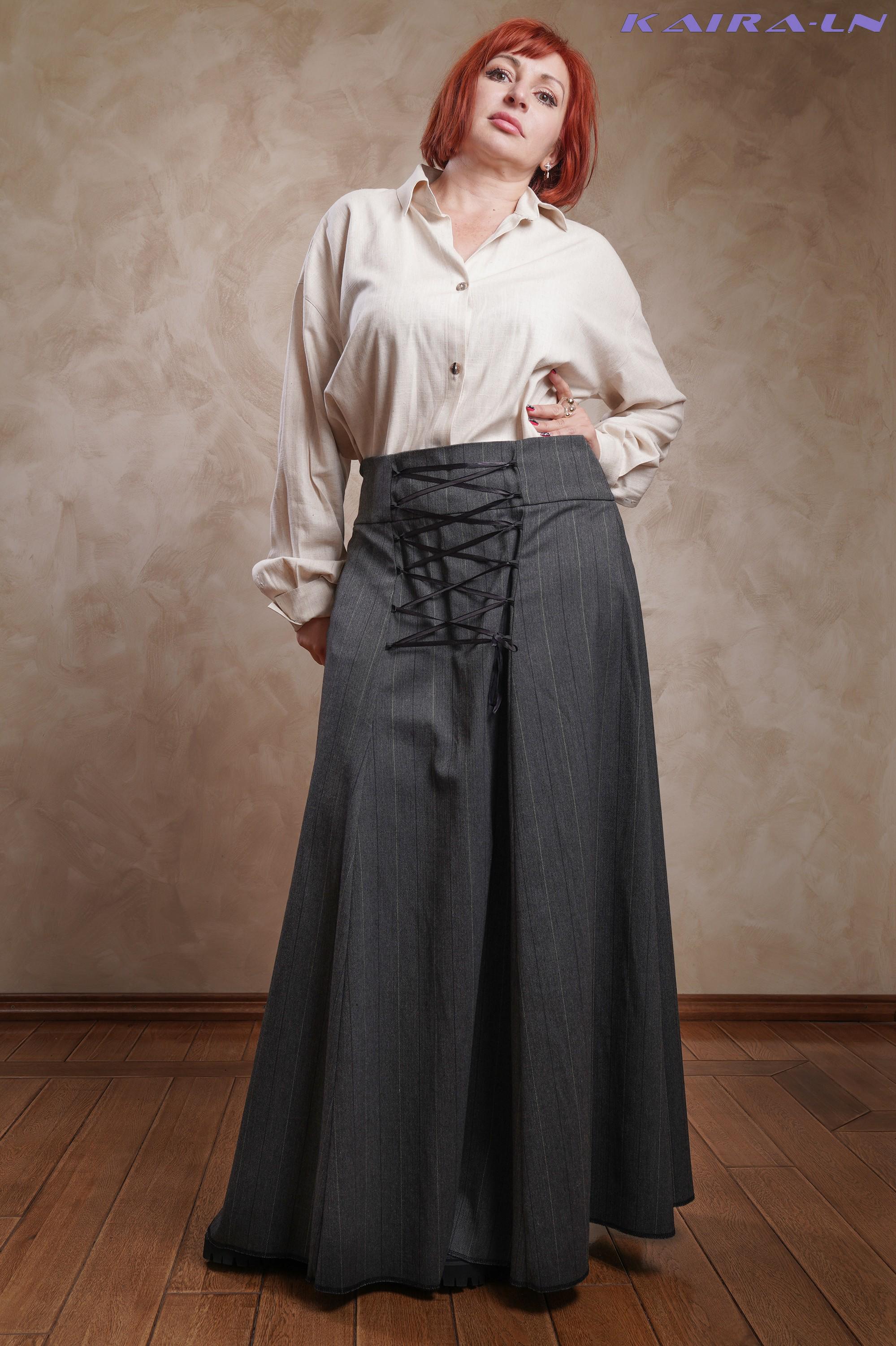 Дамска макси пола с висока талия – размер XXL